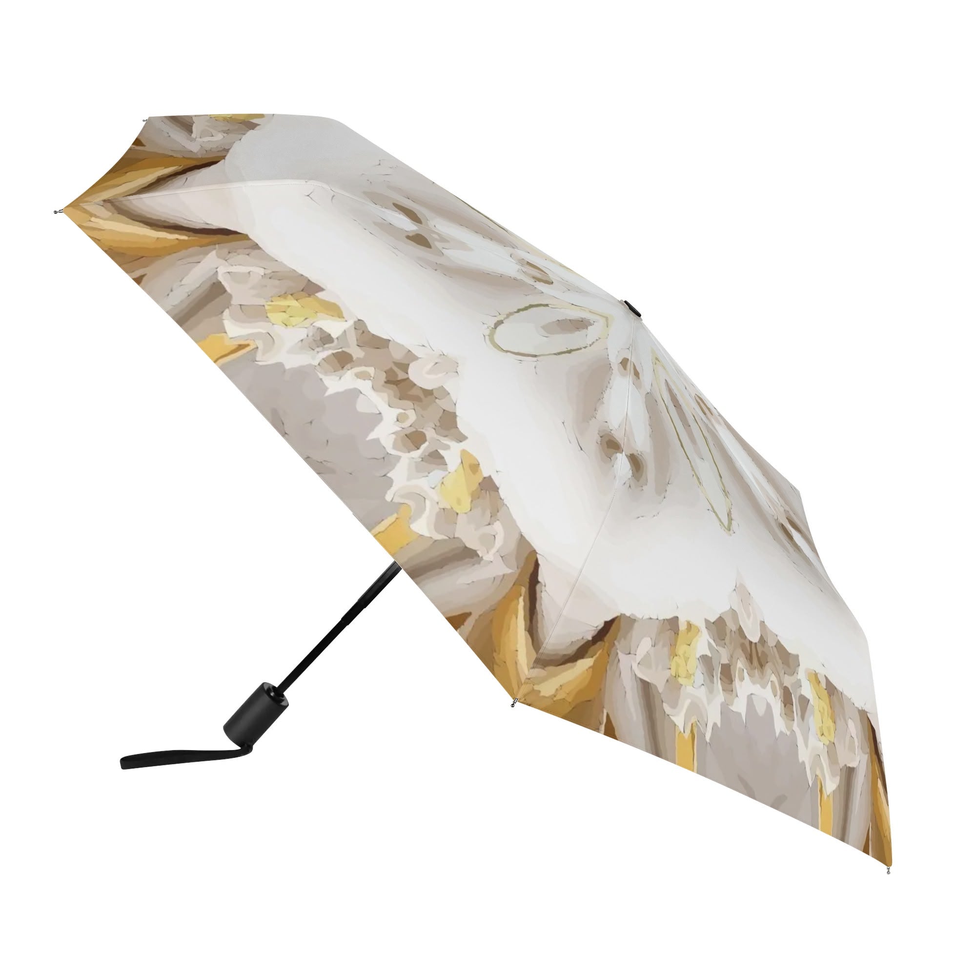 Gold Star Trim Fully Auto Open & Close Umbrella Printing on Outside