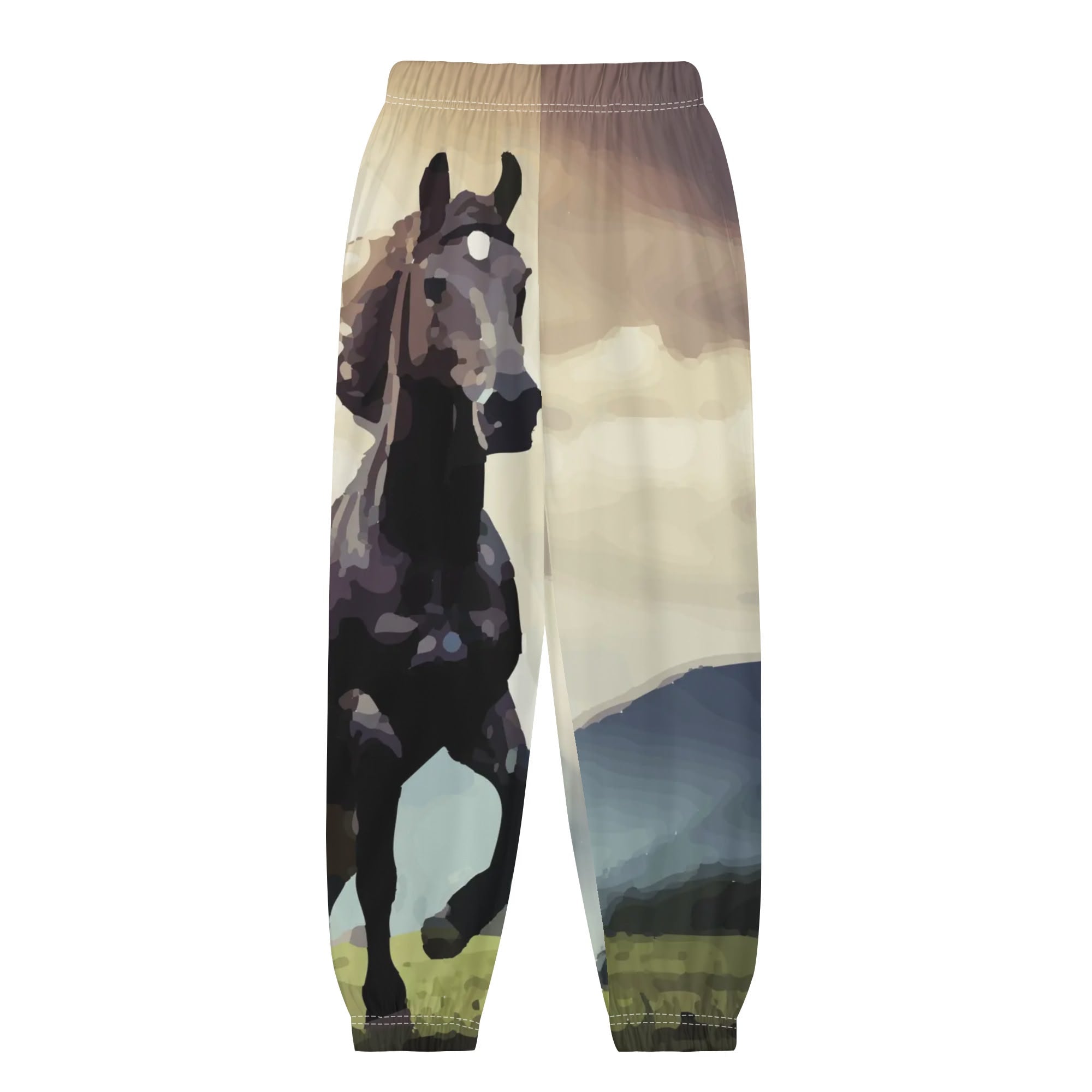 Childs Wild Black Horse Casual Loose Sweatpants Joggers