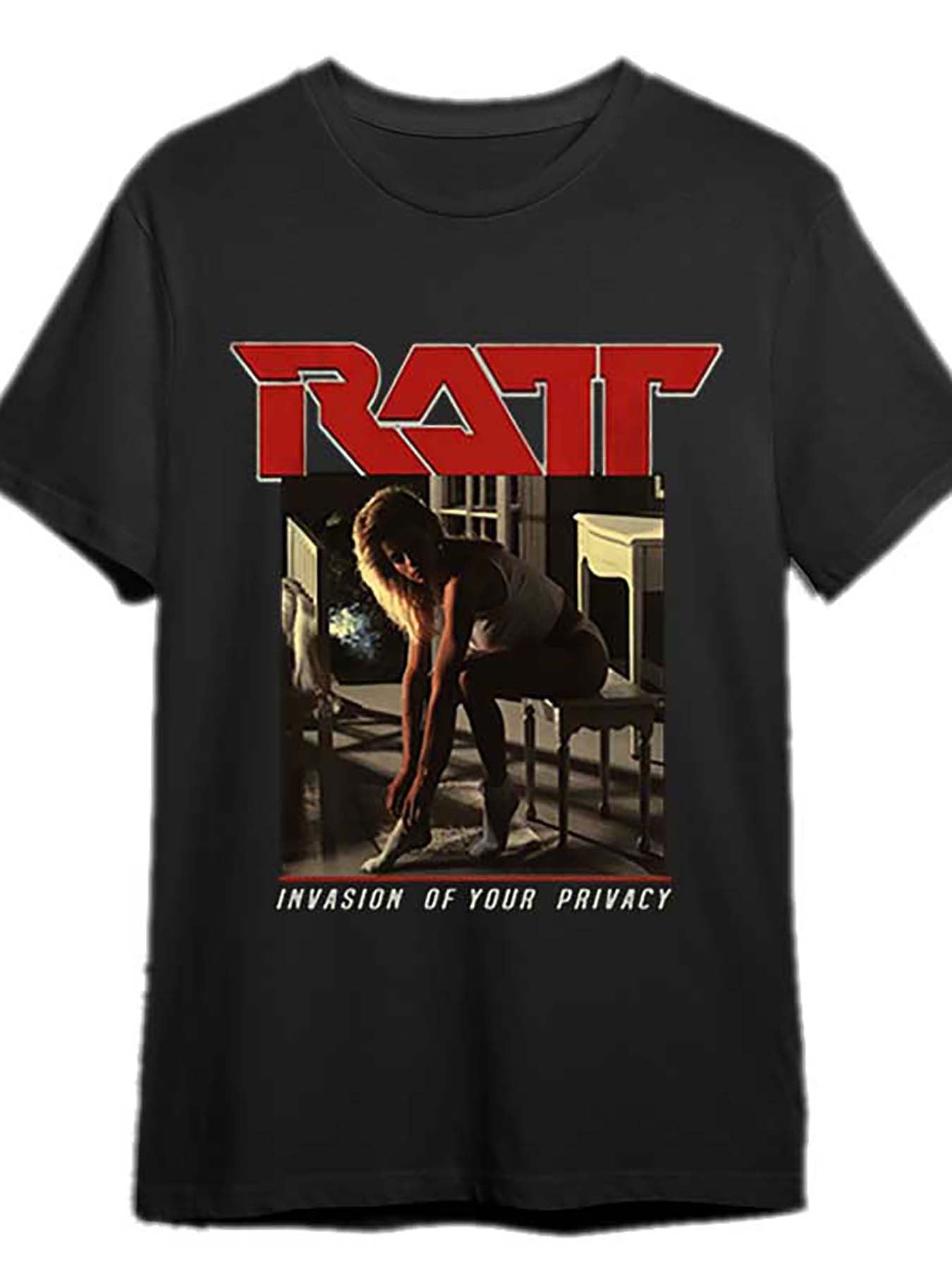 Men's Vintage Ratt 1985 Tour Black Short Sleeve Graphic T-shirt