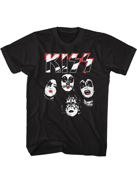 Men's Kiss Rock Band Painted Faces Cotton Graphic T-shirt