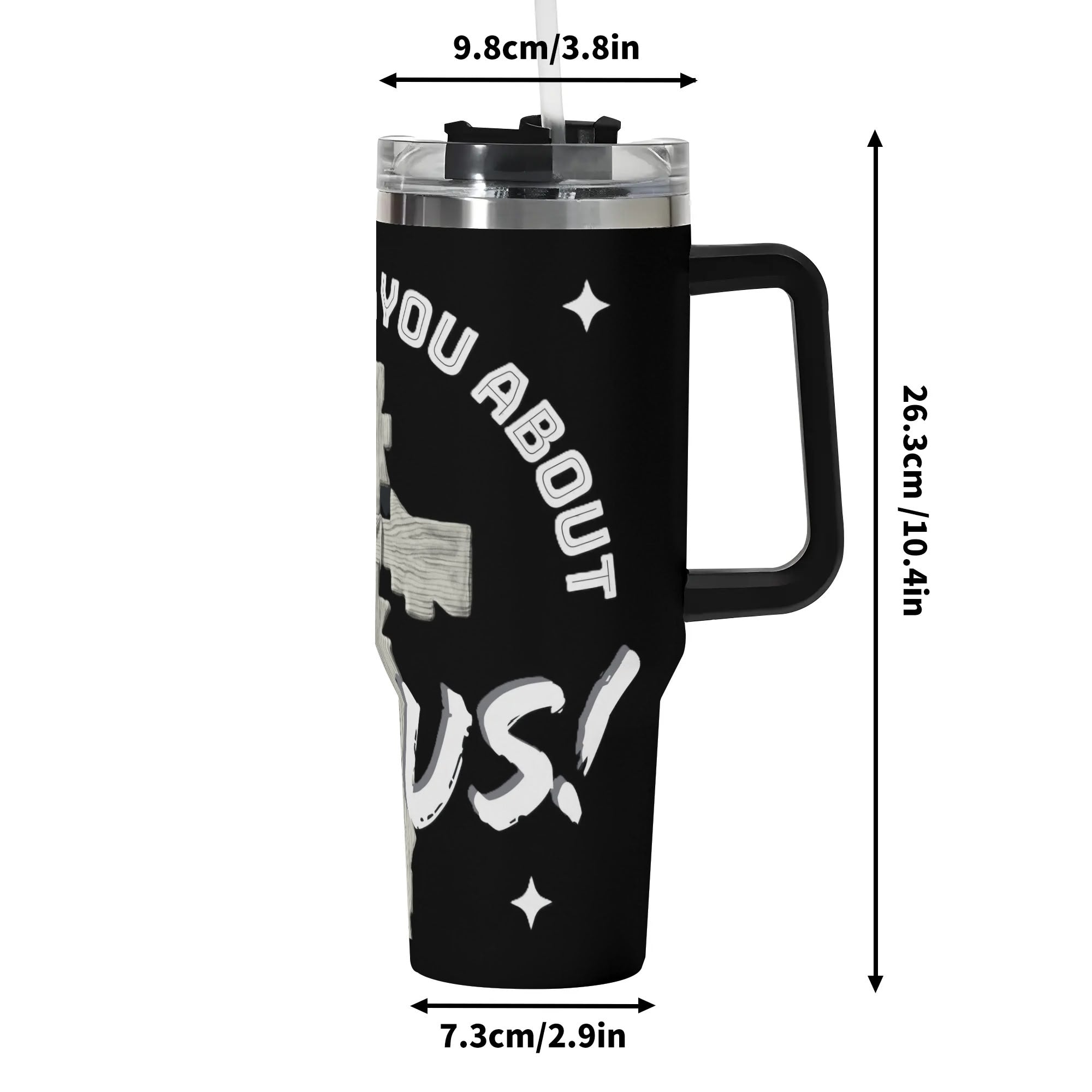 Let Me Tell You About My Jesus 40oz Stainless Steel Tumbler with Handle & Straw