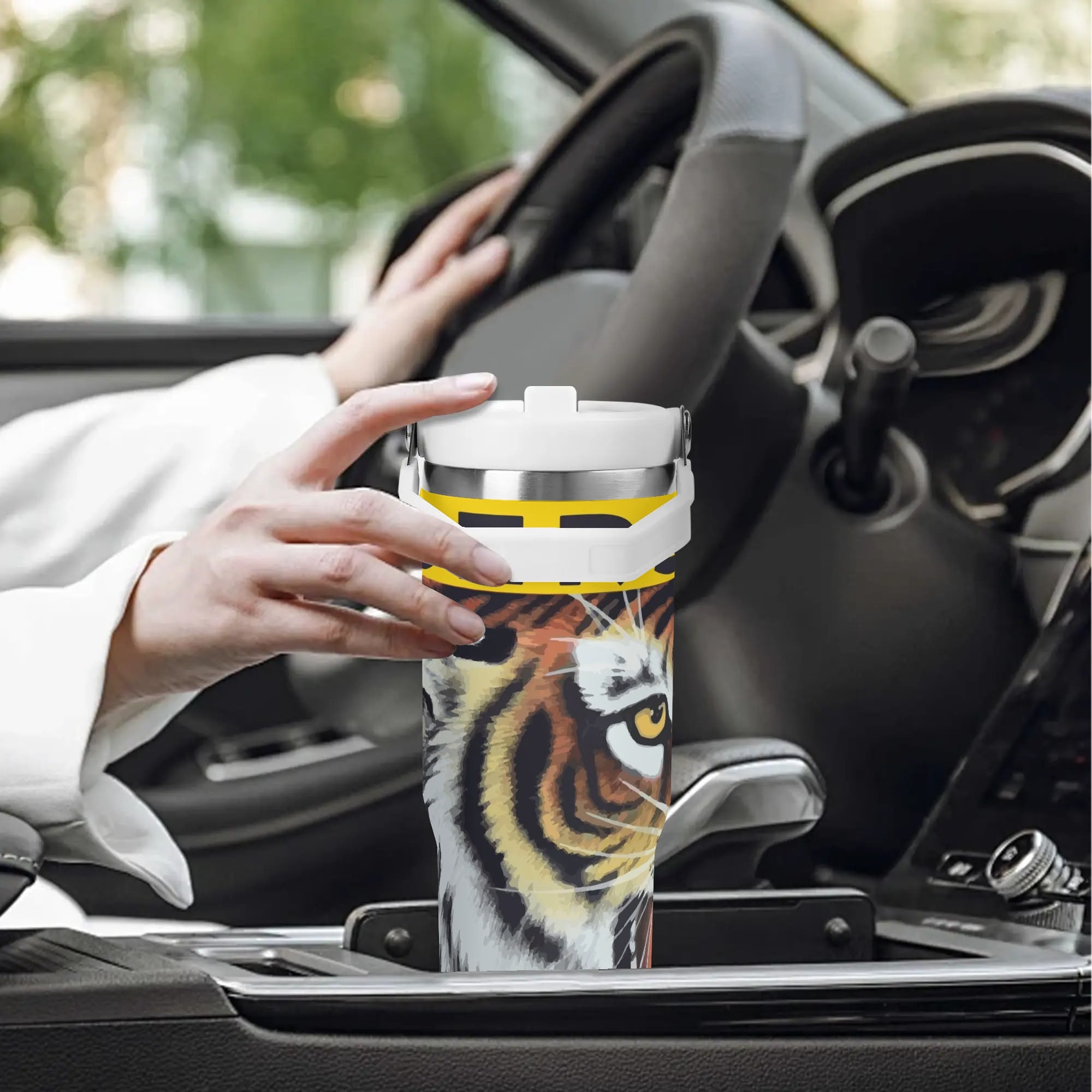 Tigers 30oz Stainless Steel Tumbler with Lid & Handle