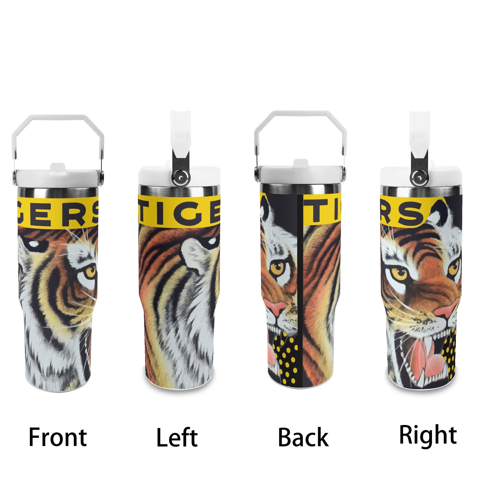 Tigers 30oz Stainless Steel Tumbler with Lid & Handle