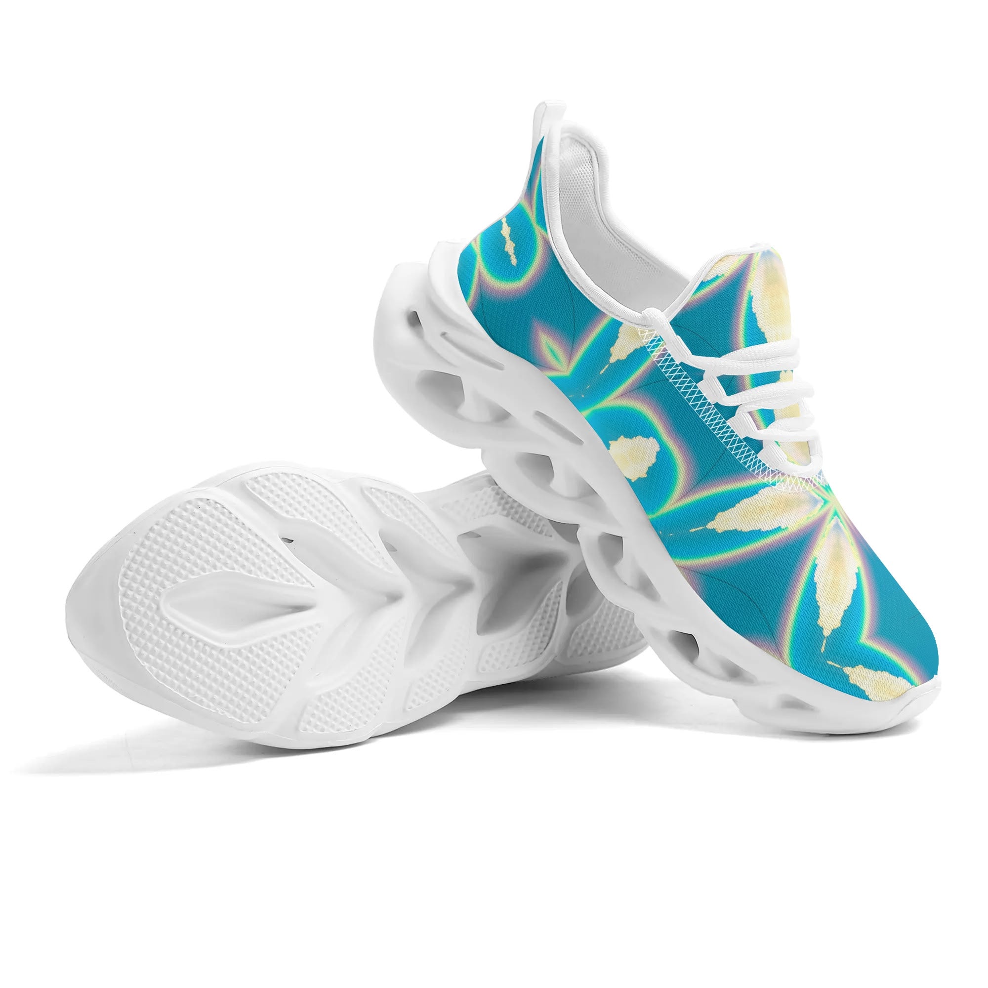 Women's Blue Skies White Clouds & Rainbows Premium Sneakers