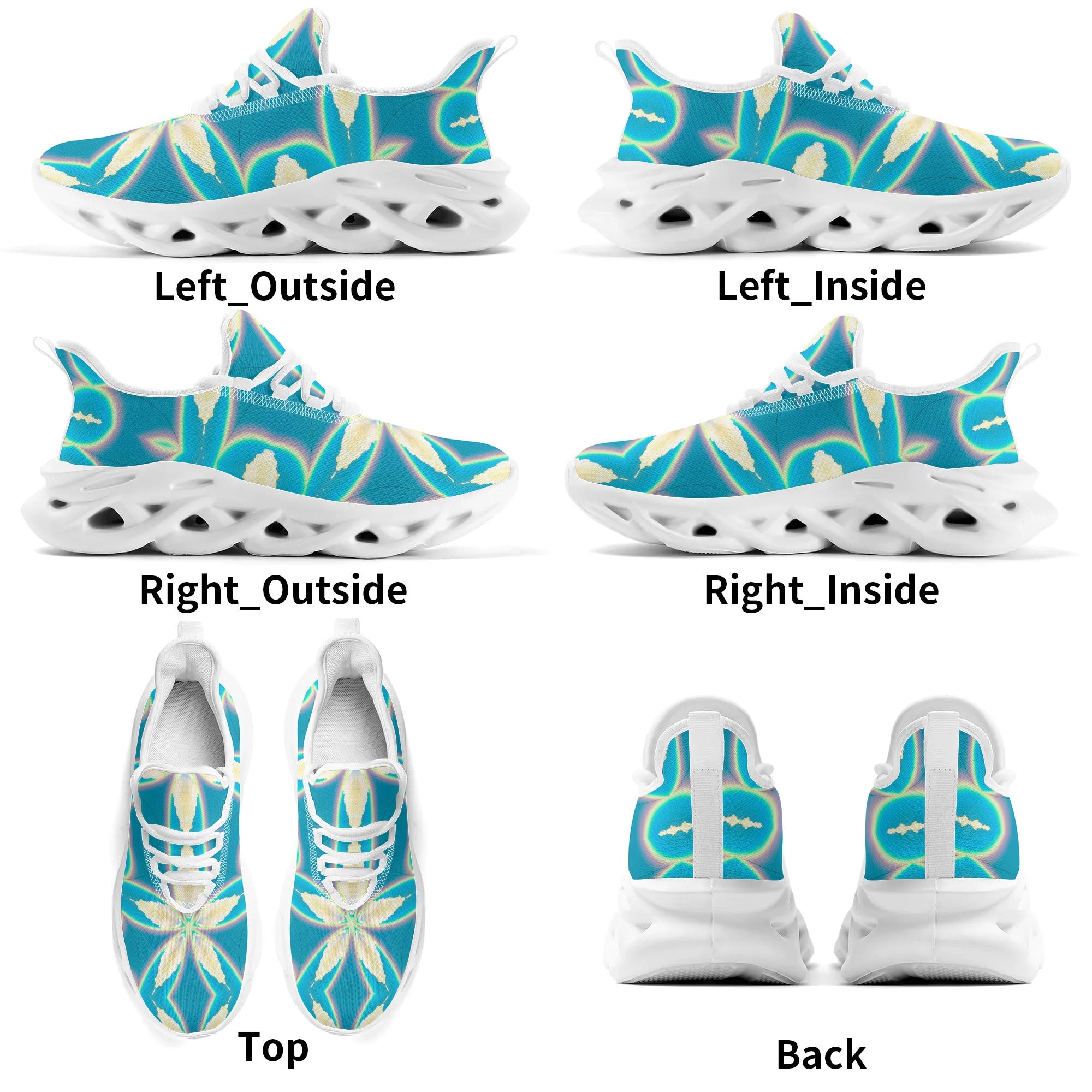 Women's Blue Skies White Clouds & Rainbows Premium Sneakers