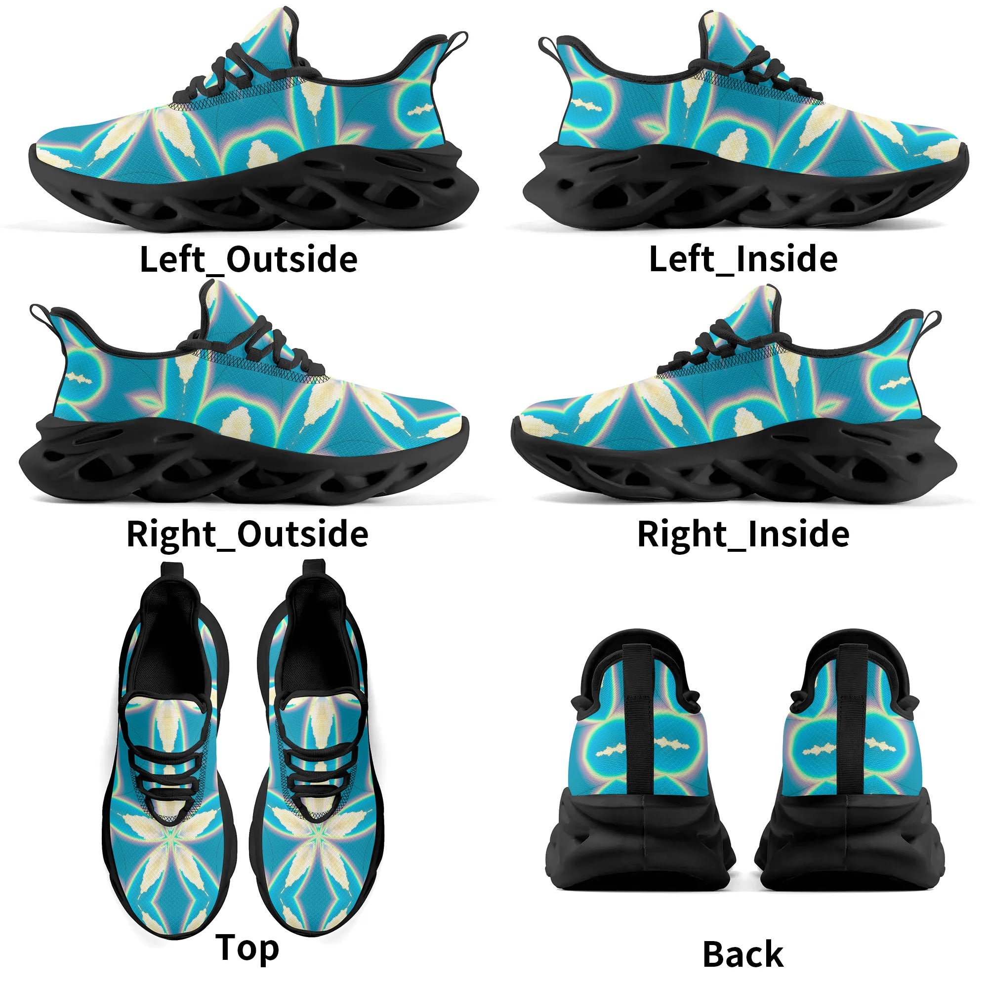 Women's Blue Skies White Clouds & Rainbows Premium Sneakers