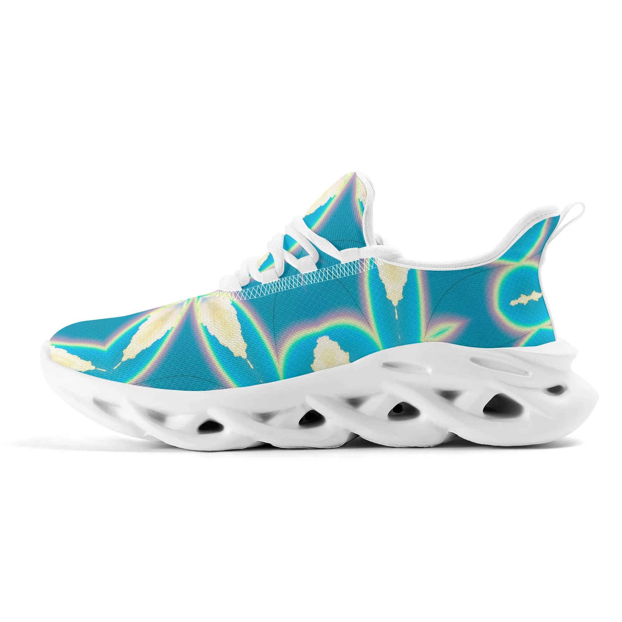 Women's Blue Skies White Clouds & Rainbows Premium Sneakers