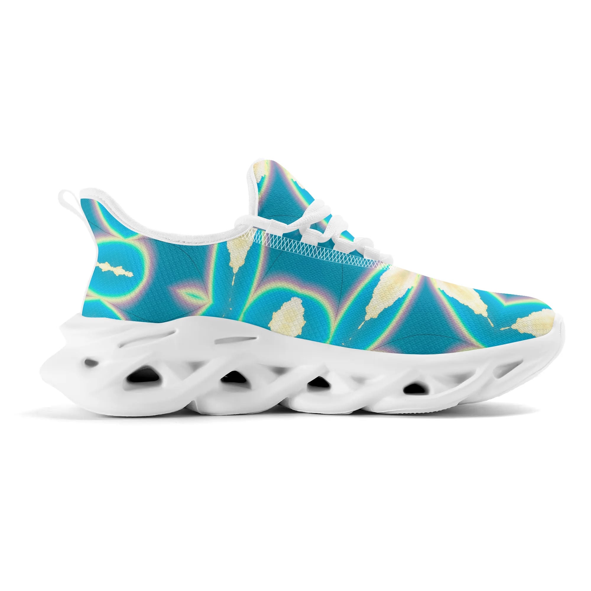 Women's Blue Skies White Clouds & Rainbows Premium Sneakers