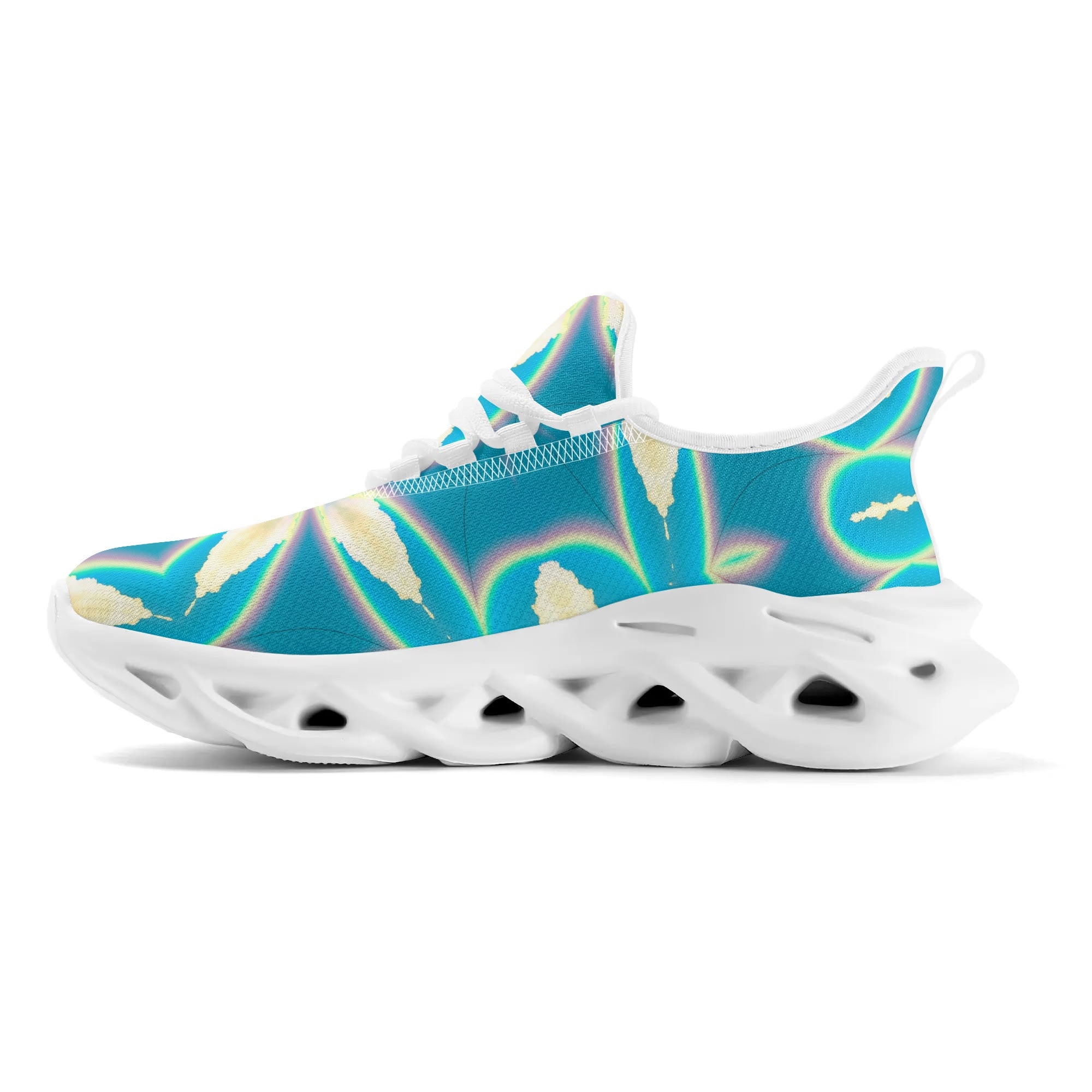 Women's Blue Skies White Clouds & Rainbows Premium Sneakers