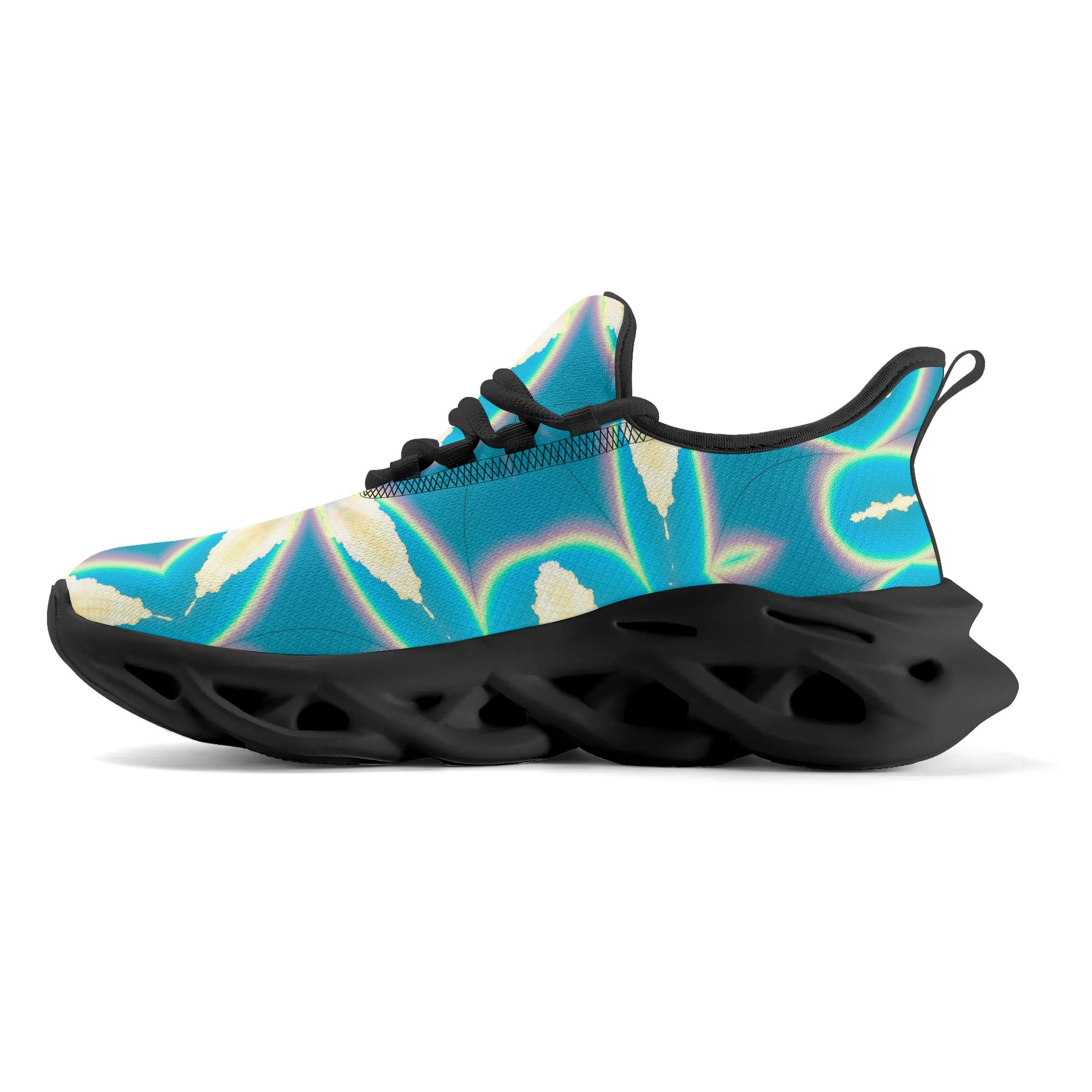 Women's Blue Skies White Clouds & Rainbows Premium Sneakers