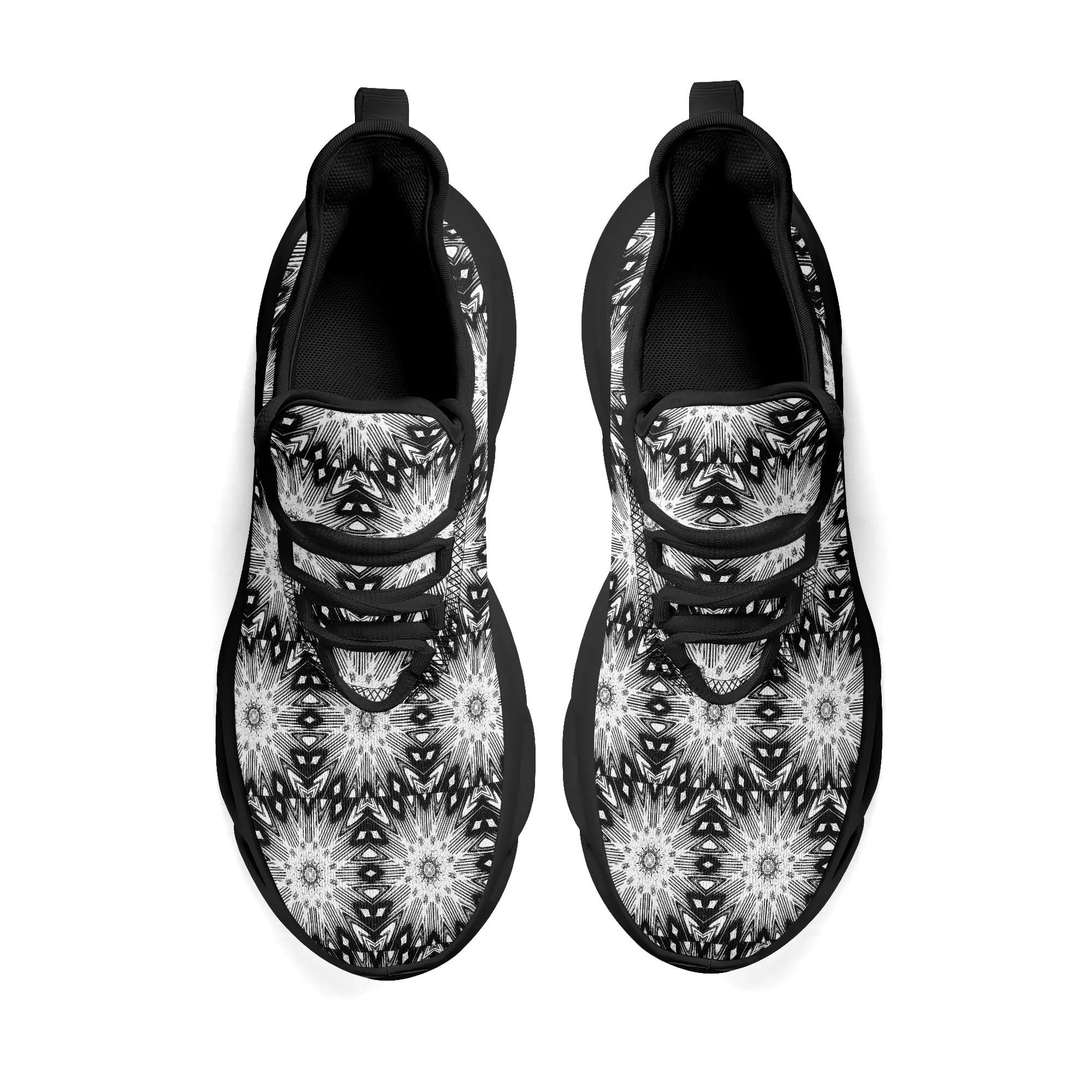 Men's White Star on Black Premium Sneakers