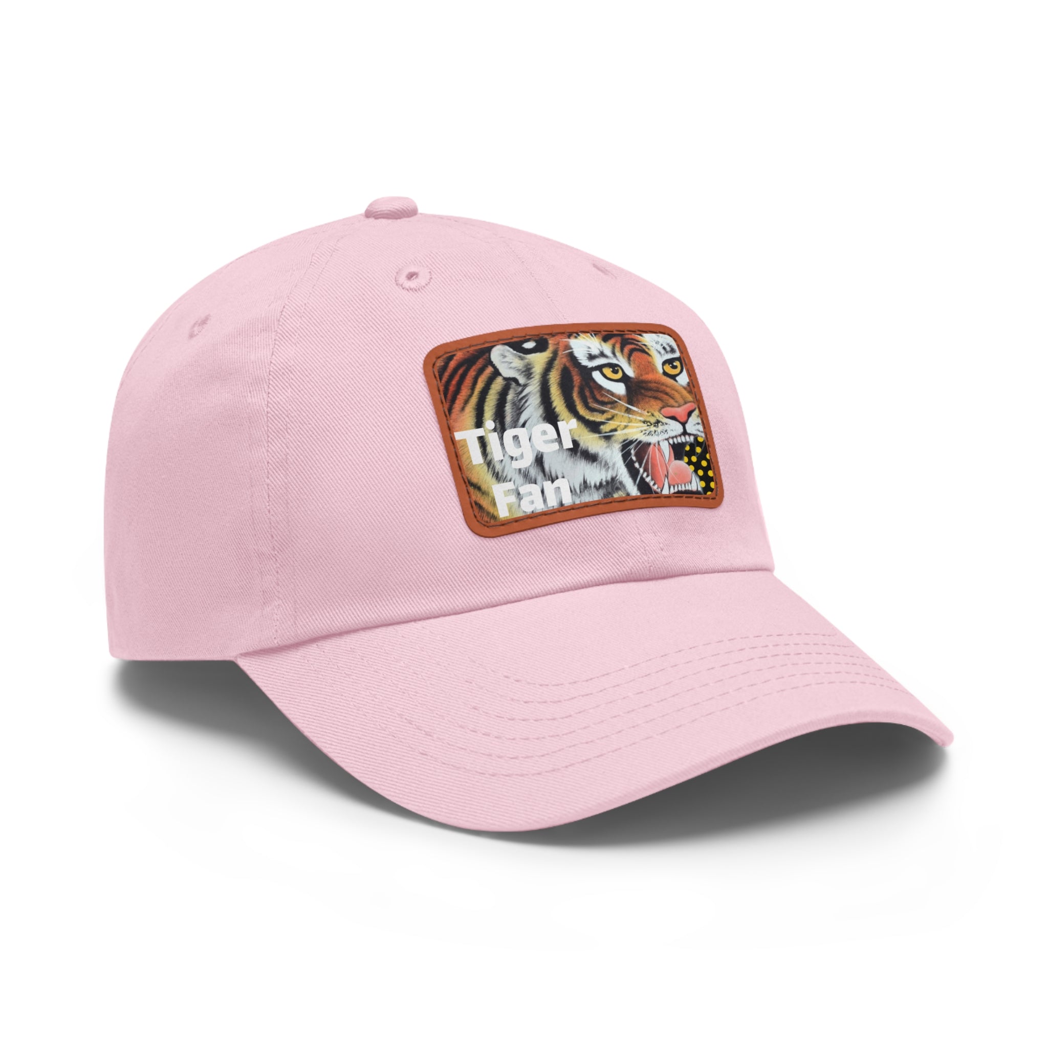 Tiger Fan Dad Hat with Leather Patch (Rectangle)