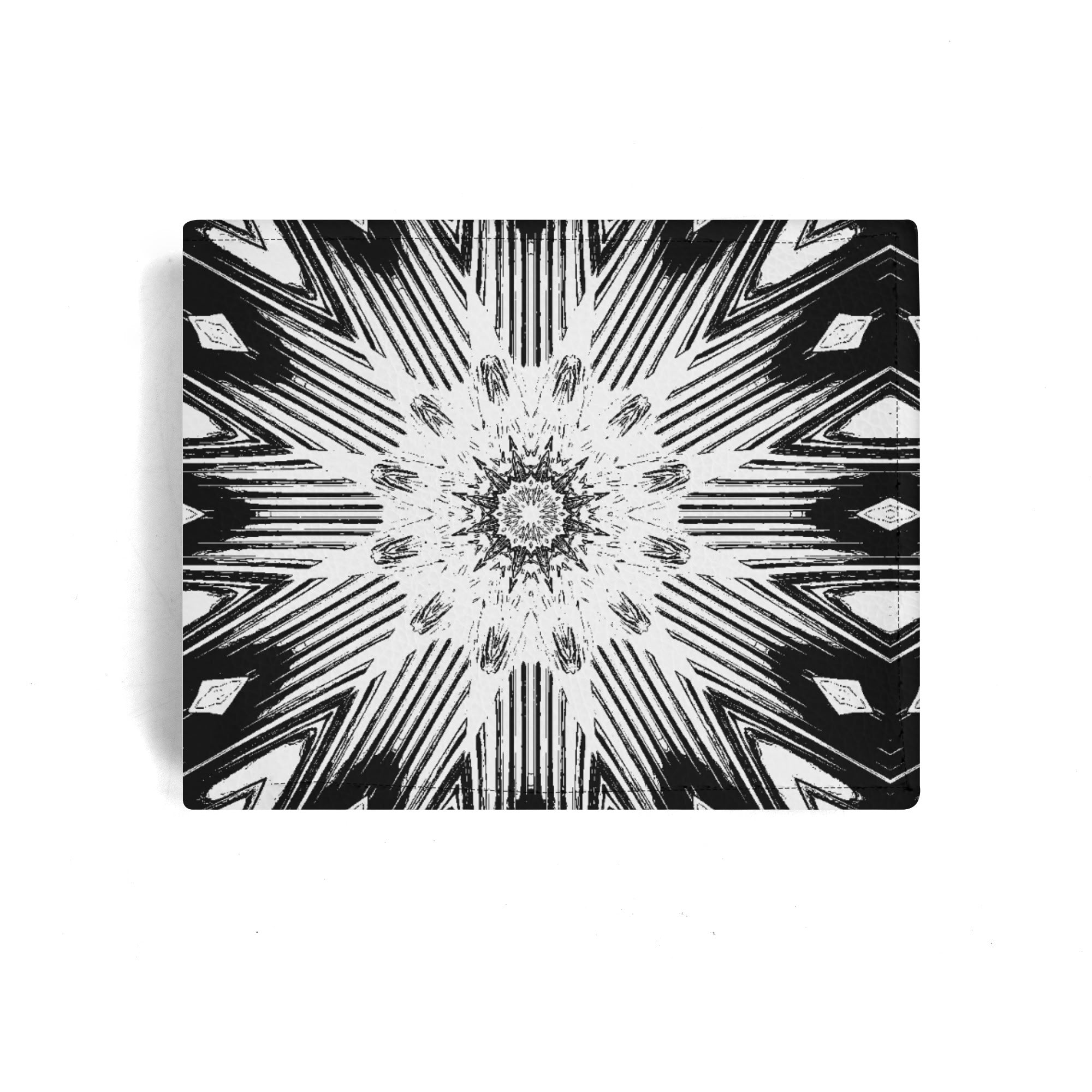 Black and White Stars Printed Faux Leather Folded Wallet