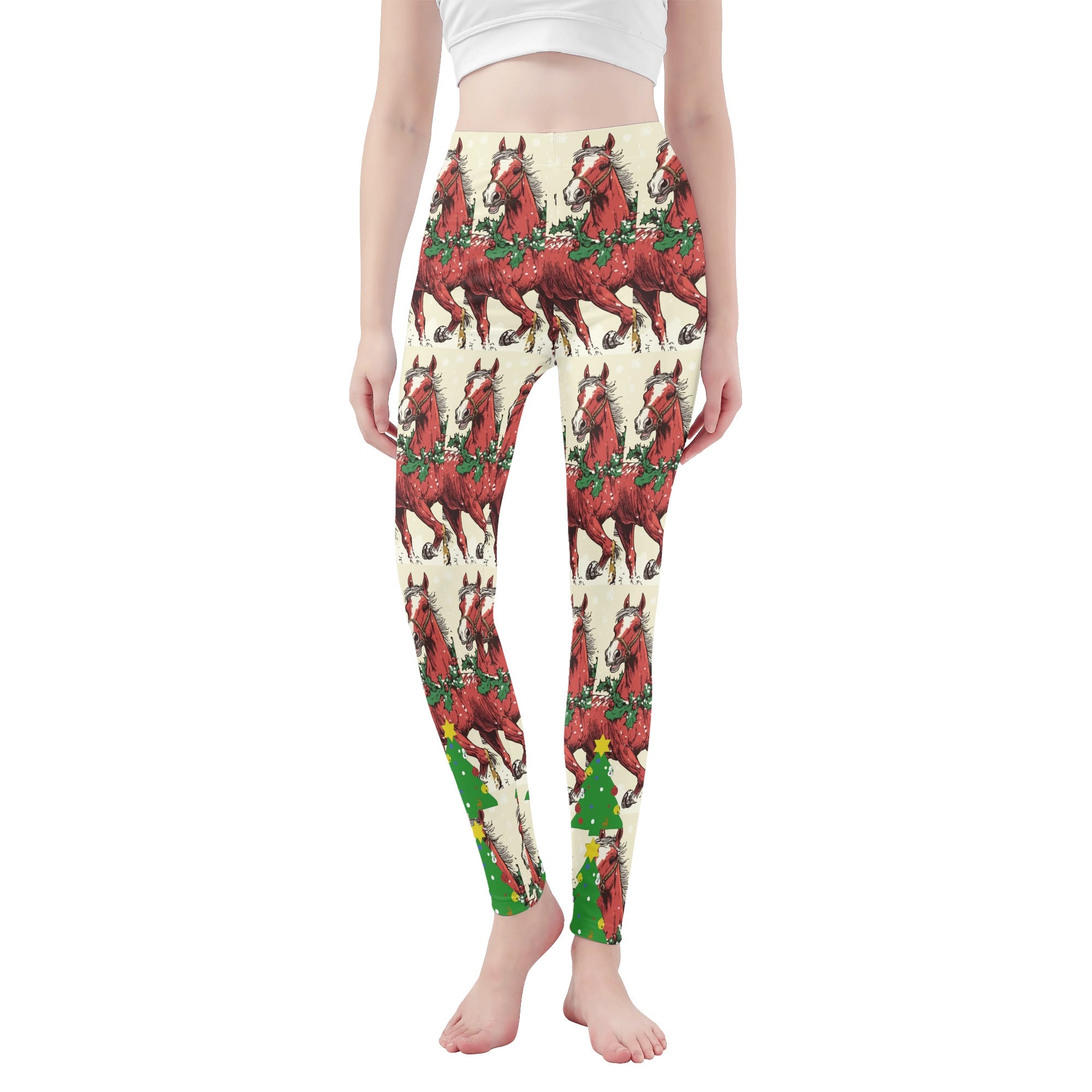 Women's Christmas Horses Soft Leggings Yoga Pants