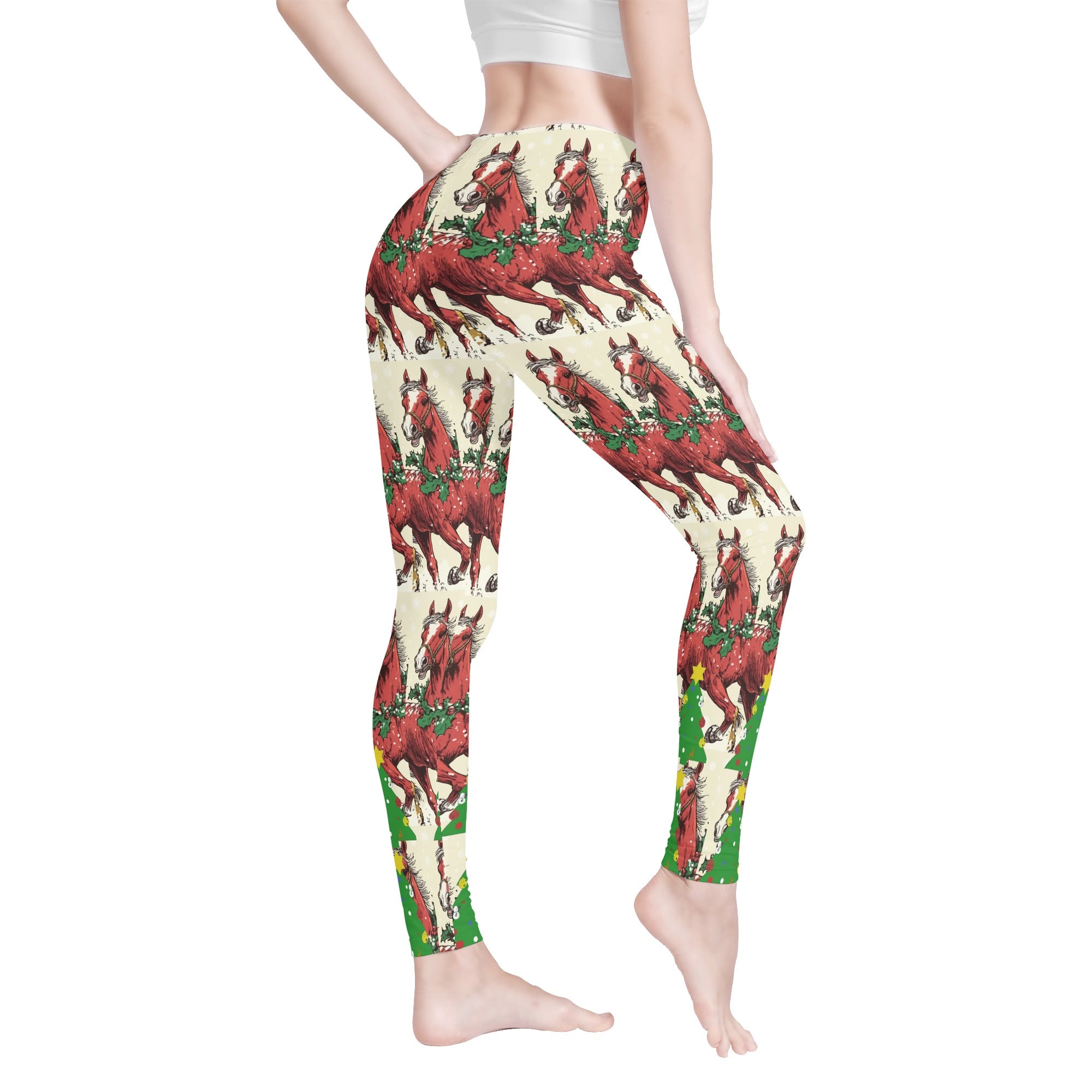 Women's Christmas Horses Soft Leggings Yoga Pants