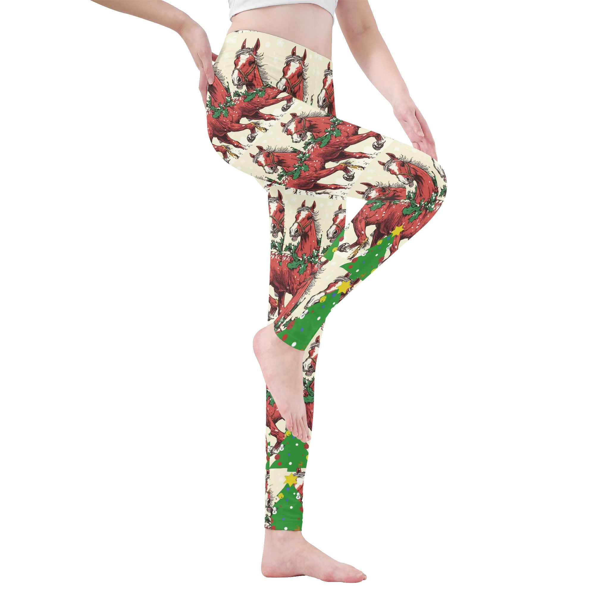 Women's Christmas Horses Soft Leggings Yoga Pants