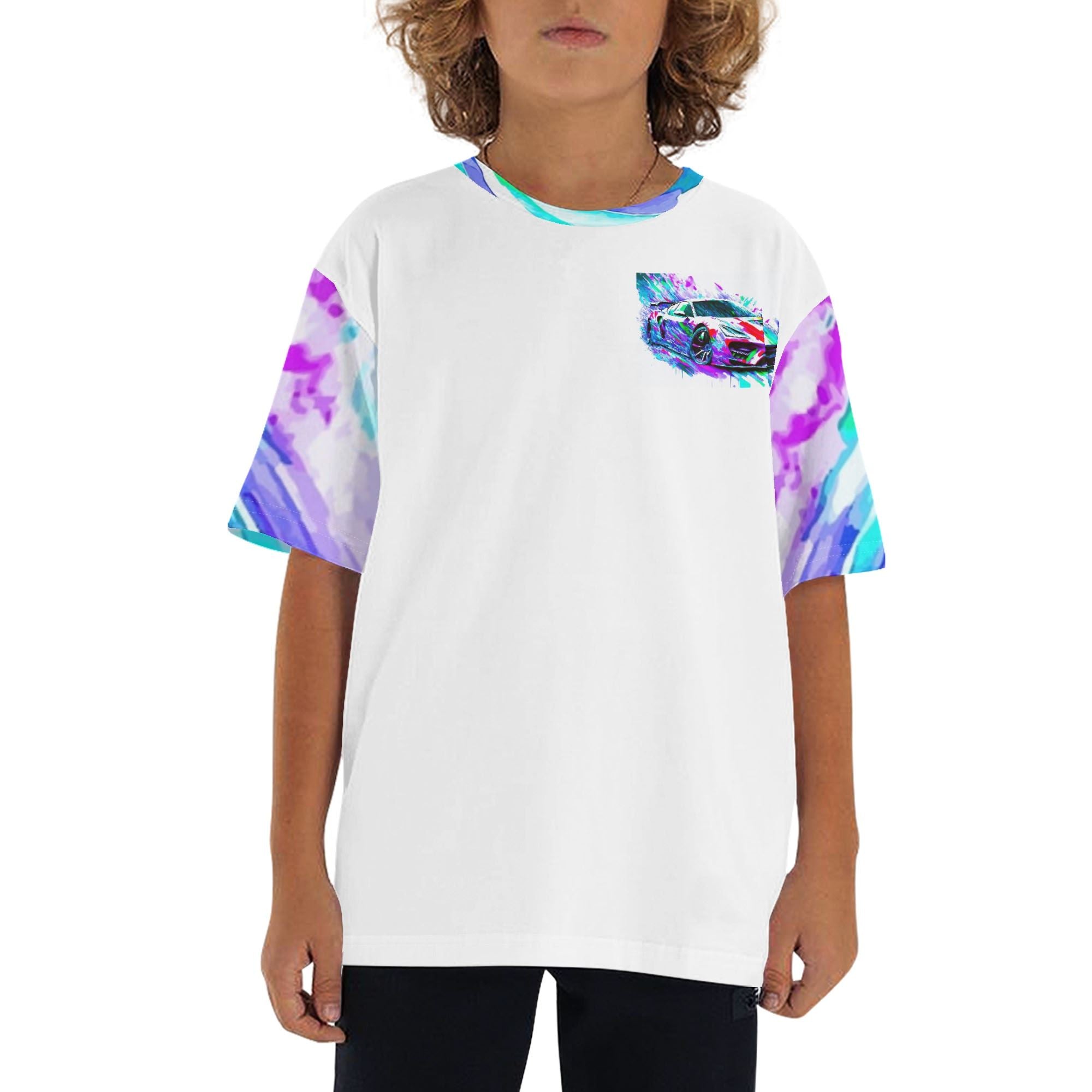 Child's Flashy Sports Car Short Sleeve Graphic T-shirt