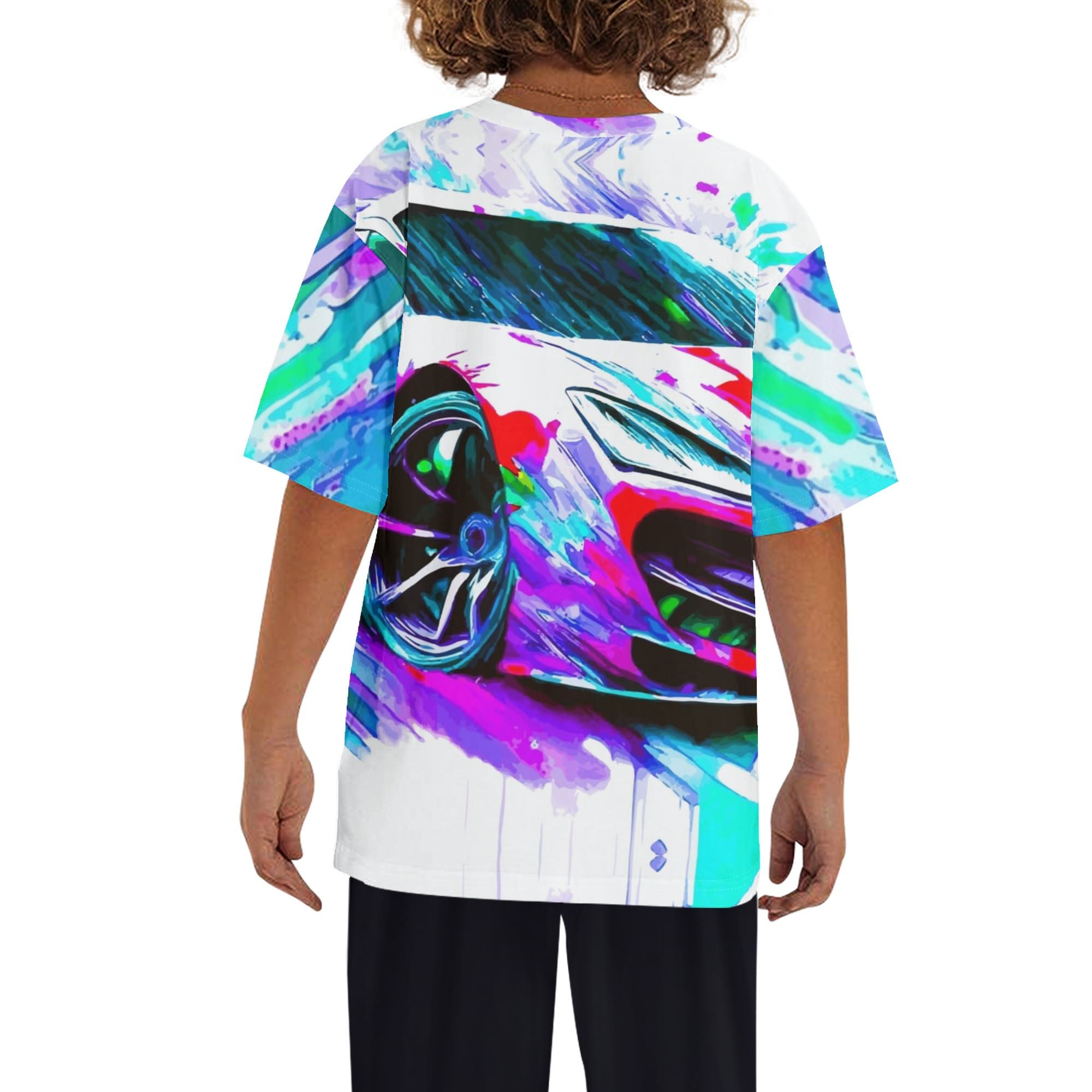 Child's Flashy Sports Car Short Sleeve Graphic T-shirt