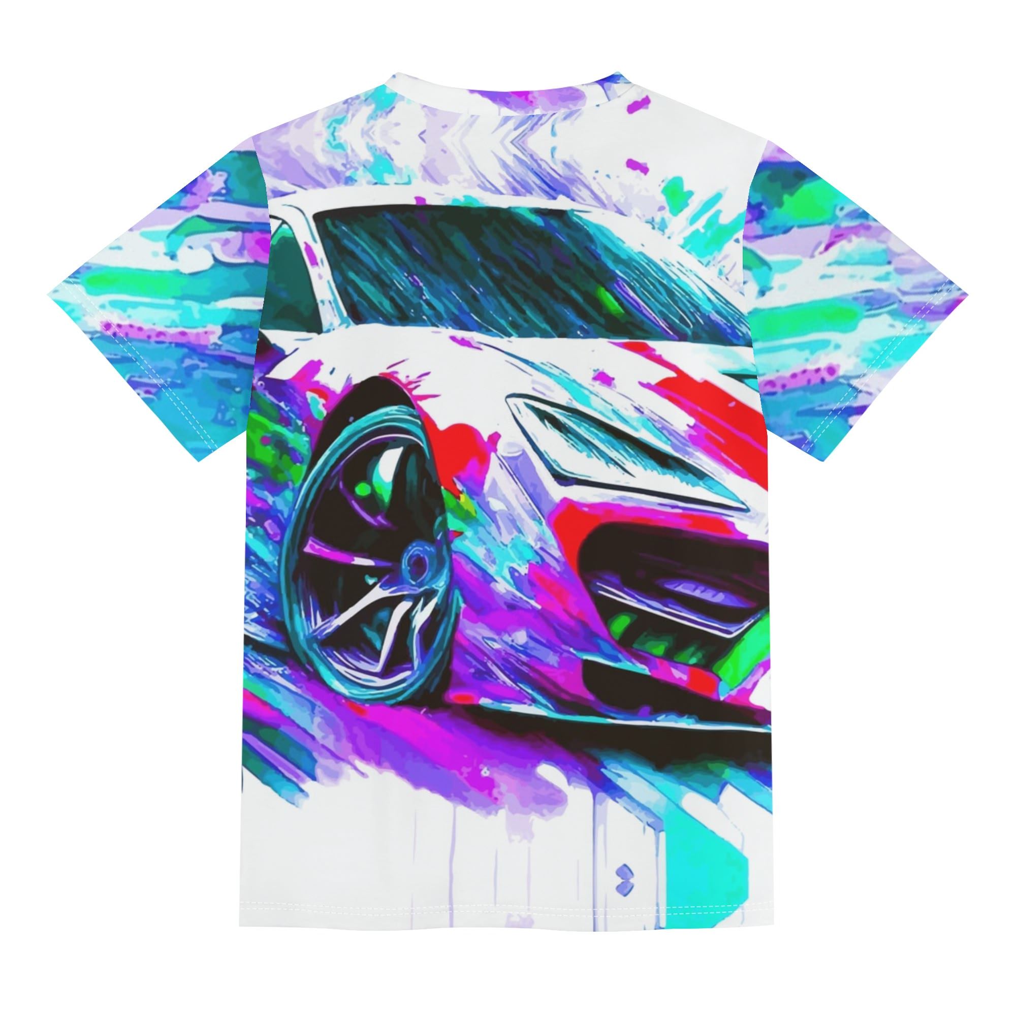 Child's Flashy Sports Car Short Sleeve Graphic T-shirt