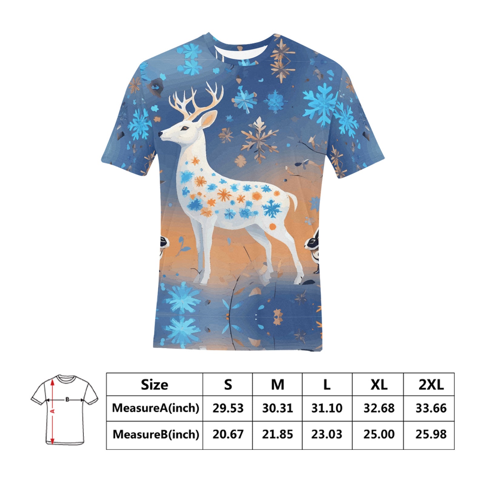 Men's Wintertime Majestic Deer T-shirt (Made In USA)