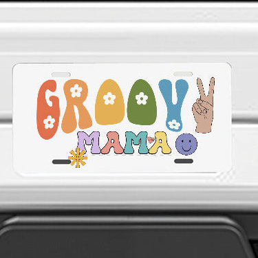 Groovy Mama Vehicle Aluminum License Plate (Made in USA)
