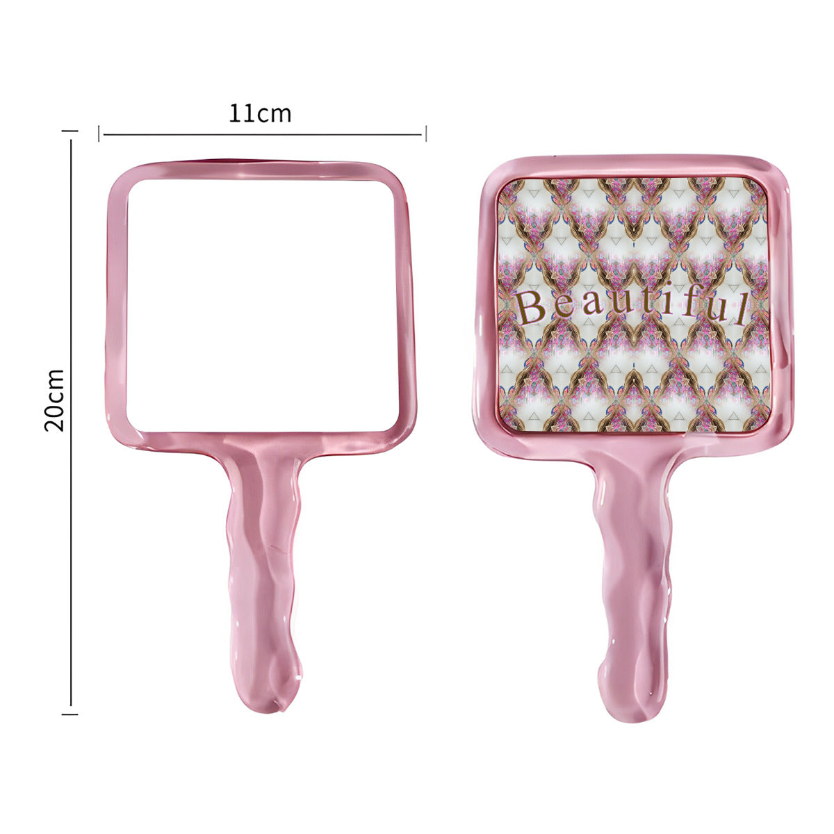 Beautiful Diamond Design Handheld Makeup Mirror