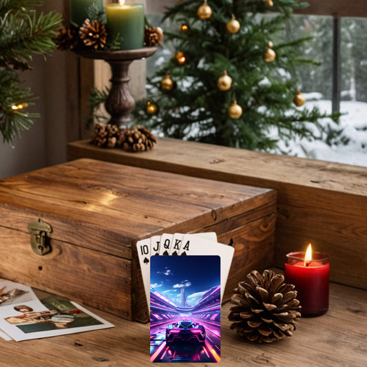 Futuristic Race Car Custom Playing Cards