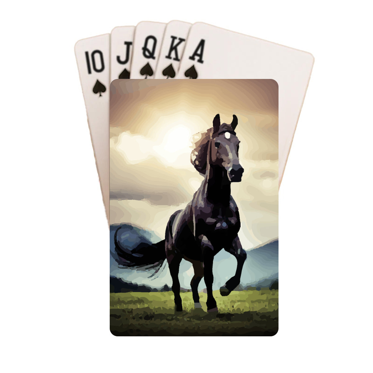 Wild Black Horse Custom Playing Cards