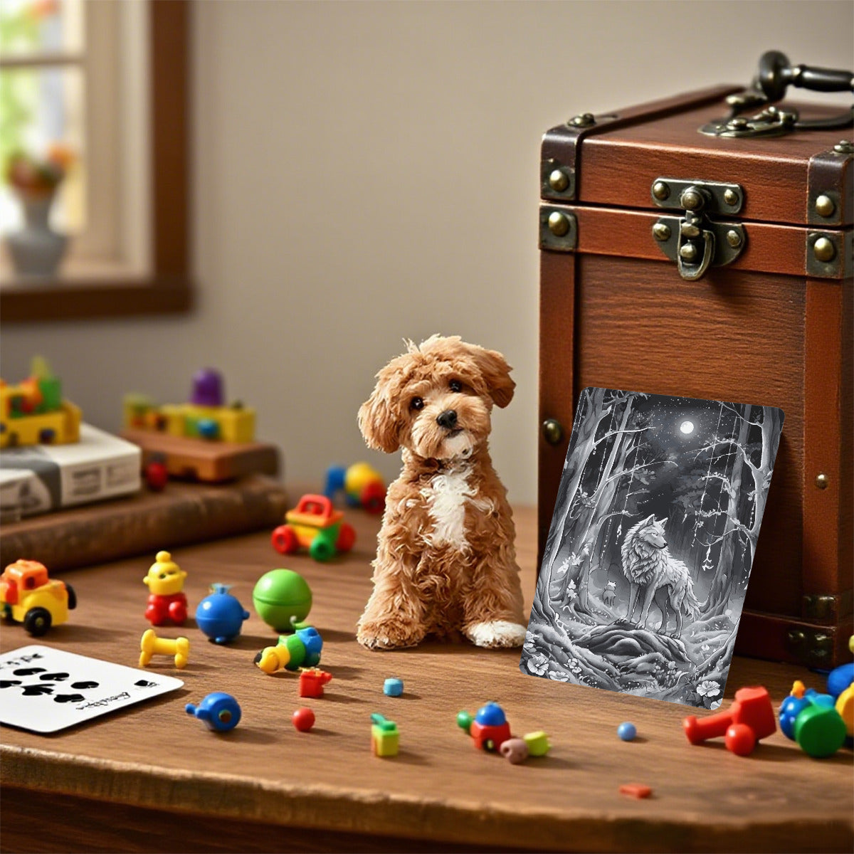 Ethereal Wolf in the Moonlight Custom Playing Cards