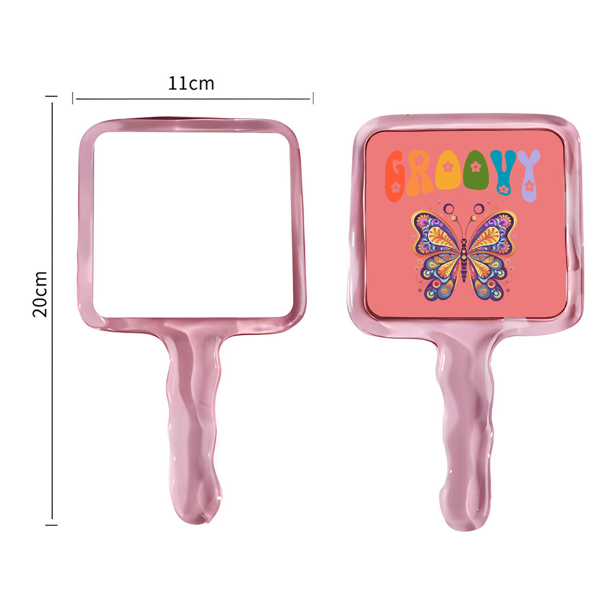 Groovy Butterfly Cute Handheld Makeup Mirror