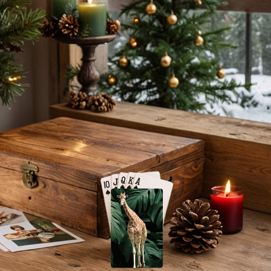 Tall Giraffe Surrounded by Greenery Custom Playing Cards
