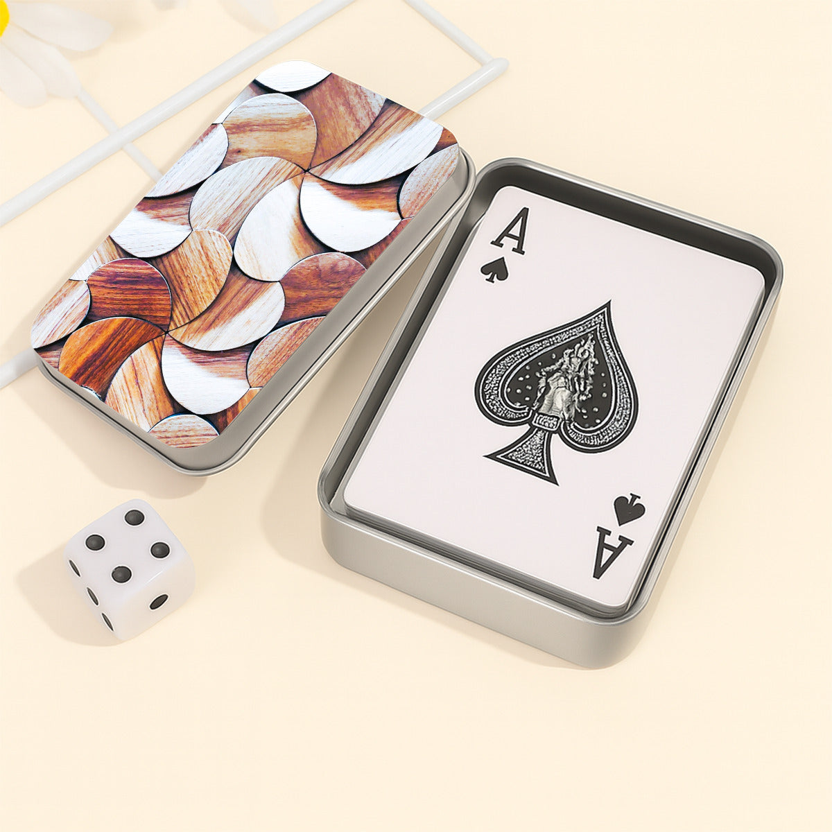 Wooden Swirls Custom Playing Cards For The USA