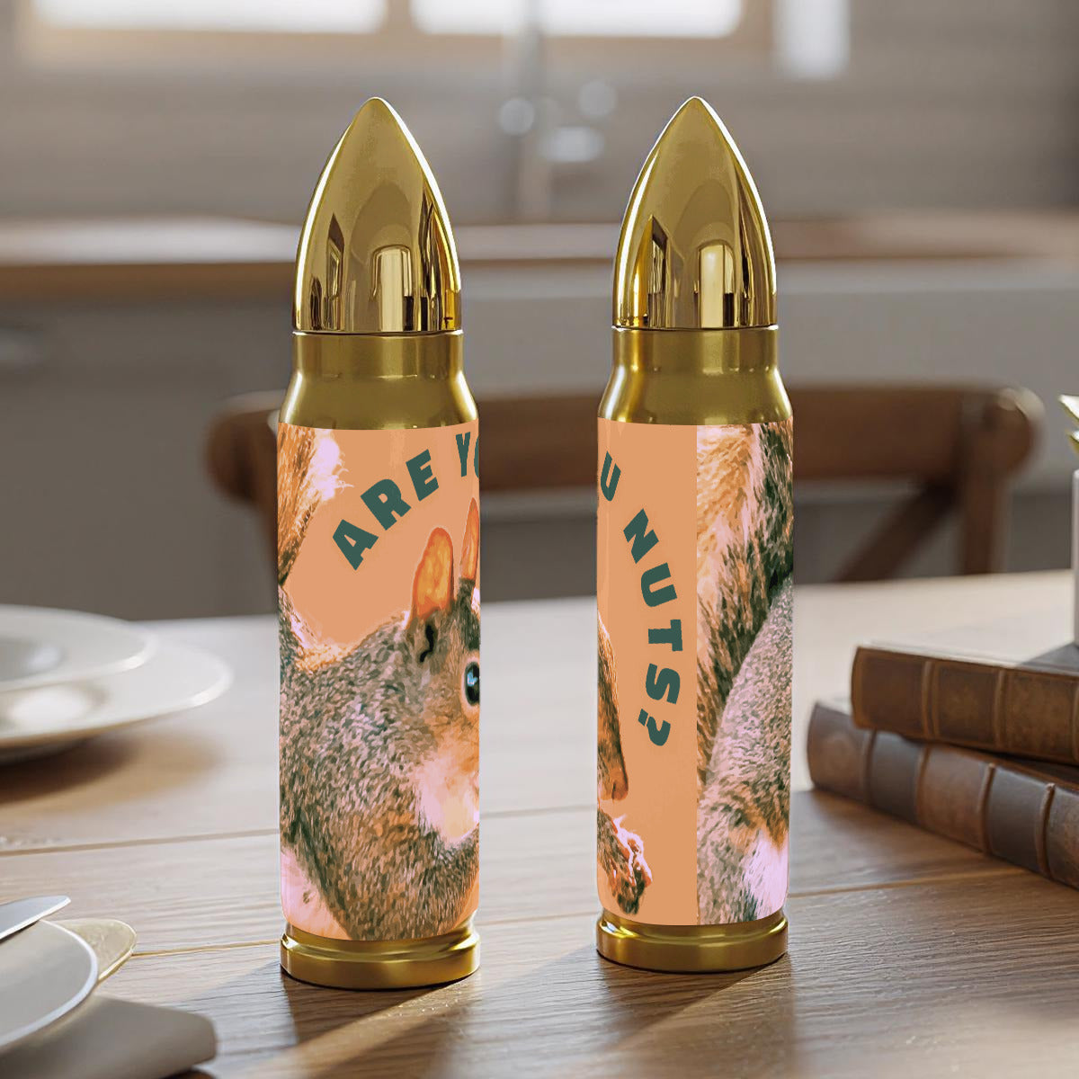 Funny Squirrel Are You Nuts? 16 oz Stainless Steel Tumbler (Made in USA)