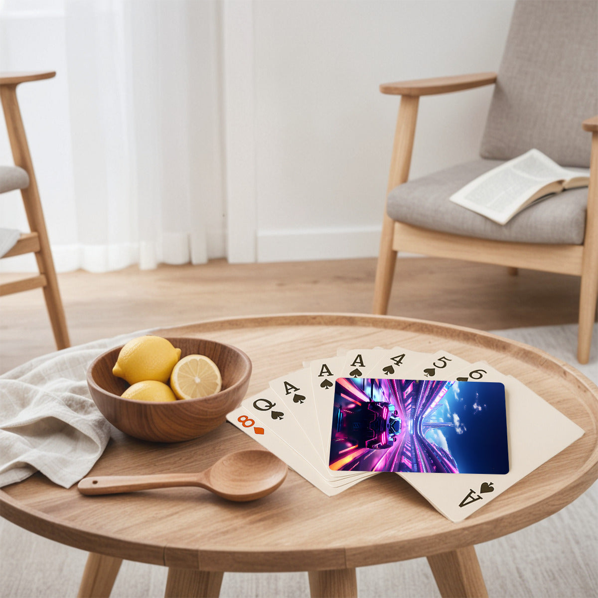 Futuristic Race Car Custom Playing Cards