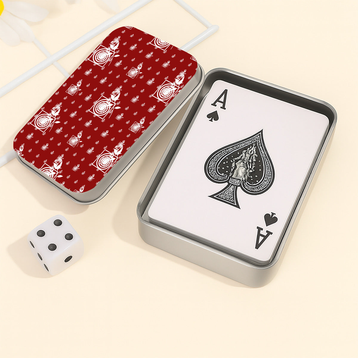 Swirls and Rose Pattern Custom Playing Cards