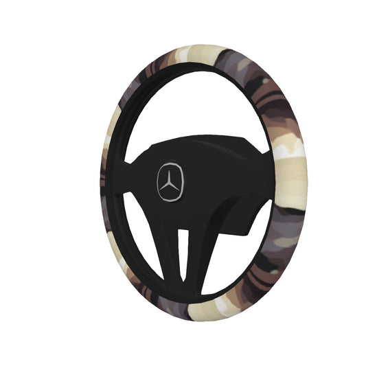 Wild Black Horses Printed Steering Wheel Cover