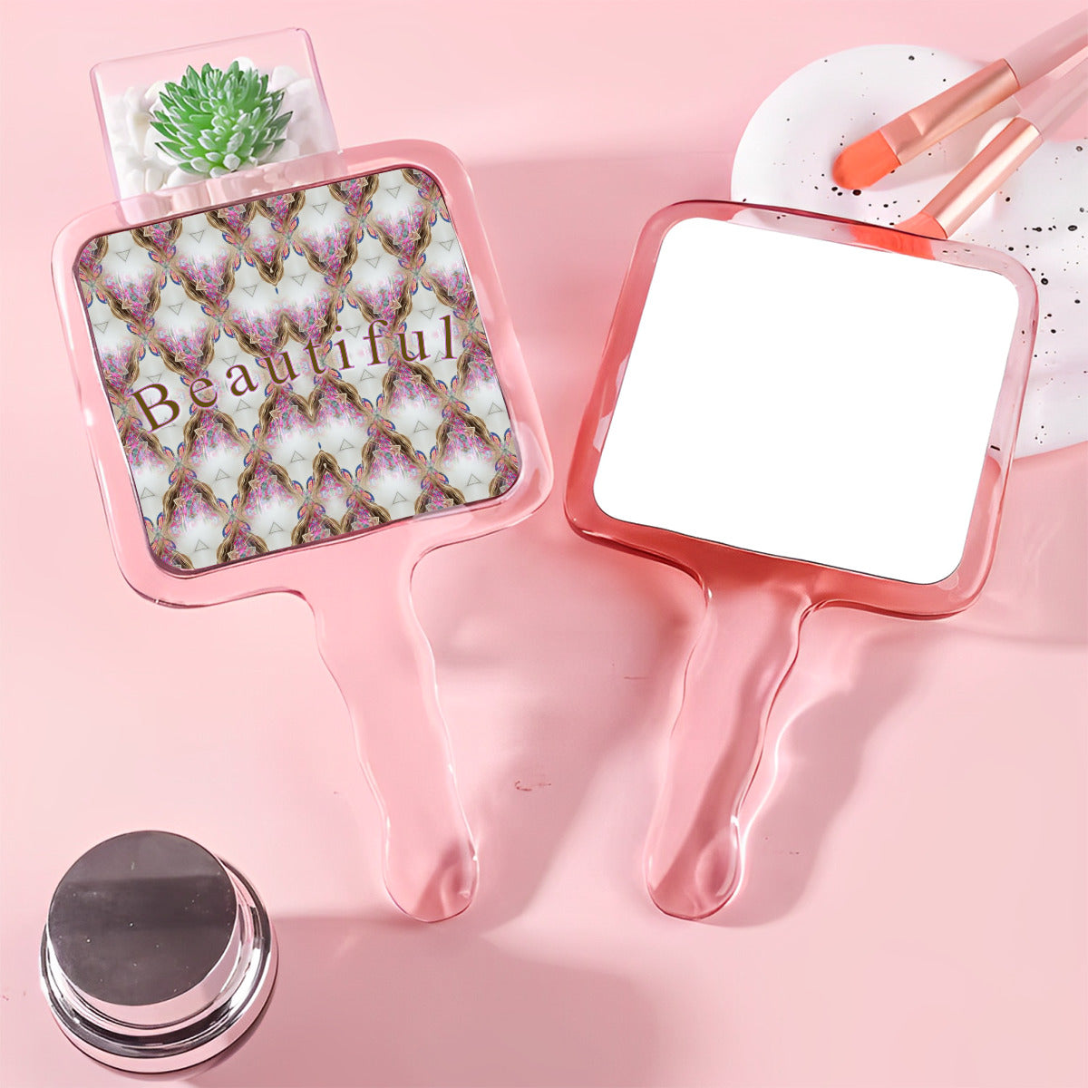 Beautiful Diamond Design Handheld Makeup Mirror