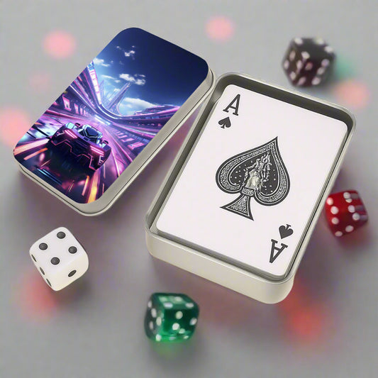 Futuristic Race Car Custom Playing Cards