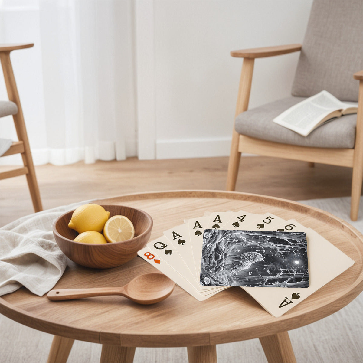 Ethereal Wolf in the Moonlight Custom Playing Cards