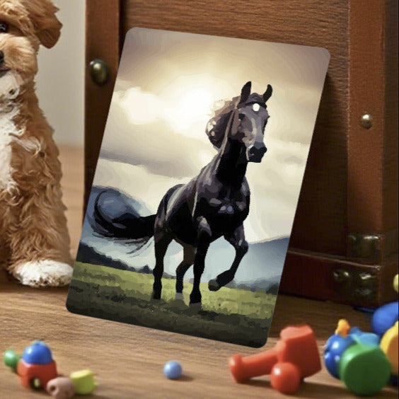 Wild Black Horse Custom Playing Cards