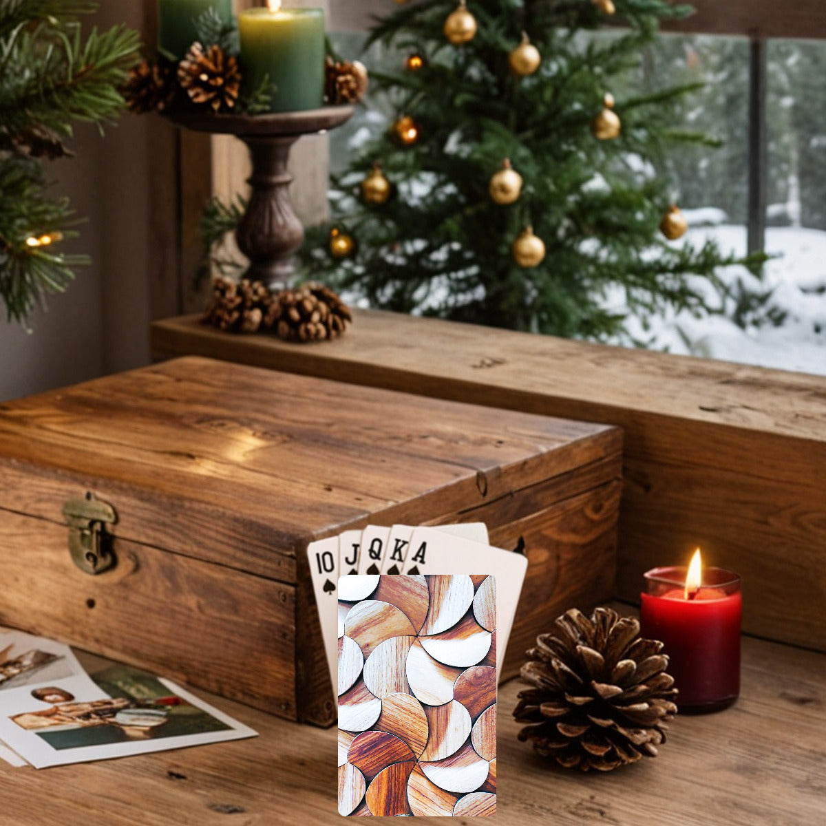 Wooden Swirls Custom Playing Cards For The USA