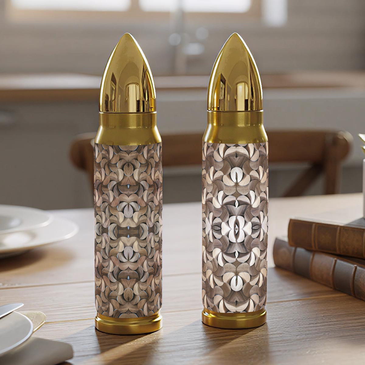 Wooden Panels 16 oz Bullet Shaped Stainless Steel Tumbler