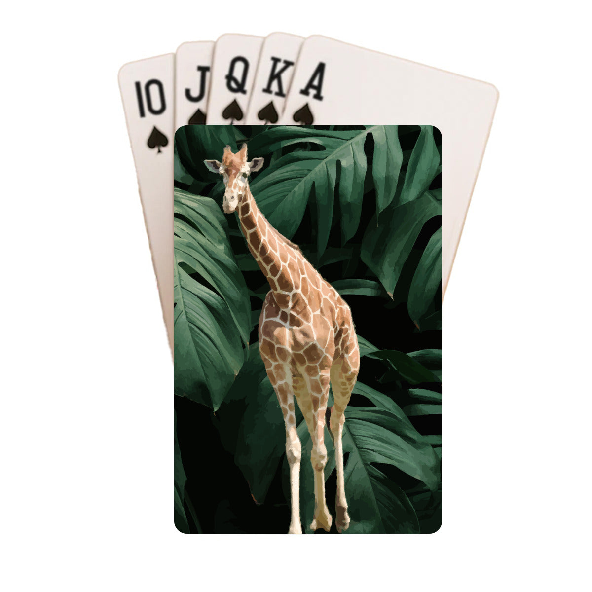 Tall Giraffe Surrounded by Greenery Custom Playing Cards