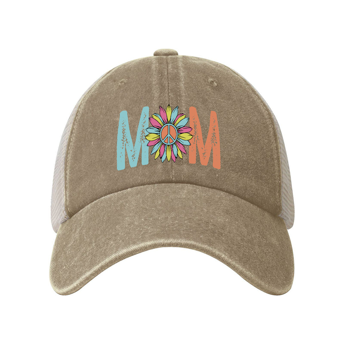 MOM Vintage Washed Denim Mesh Trucker's Cap