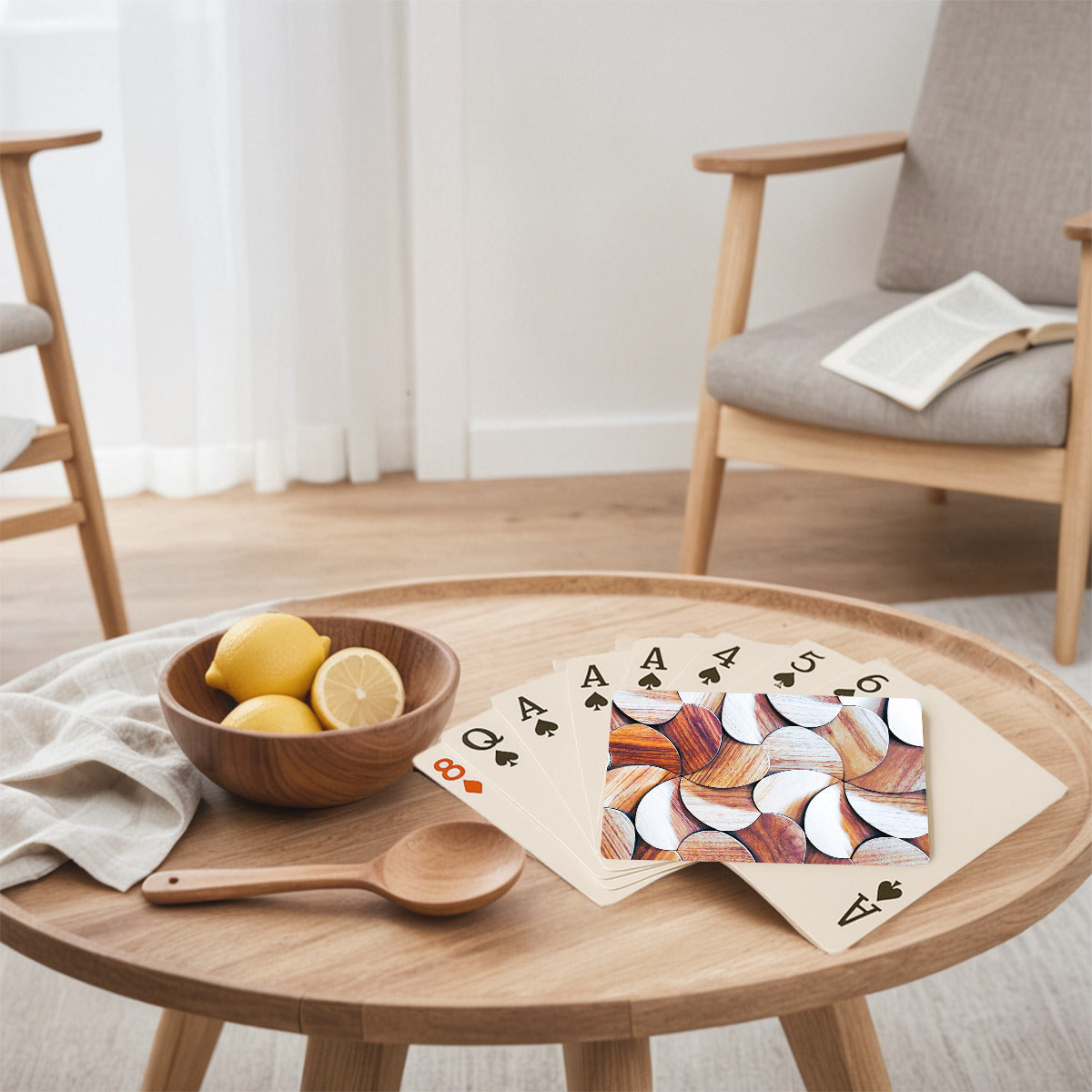 Wooden Swirls Custom Playing Cards For The USA