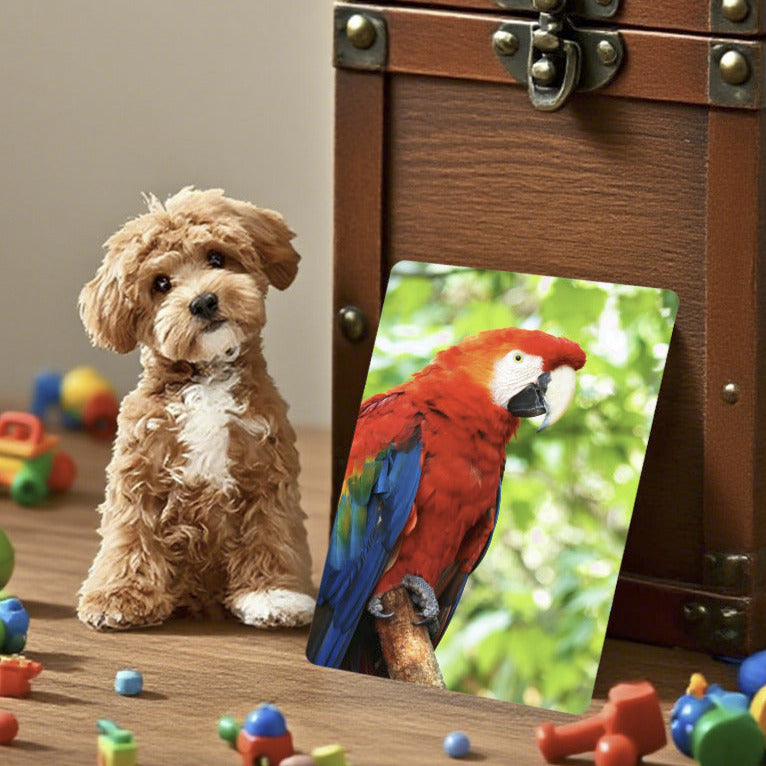 Red Macaw Bird Custom Playing Cards