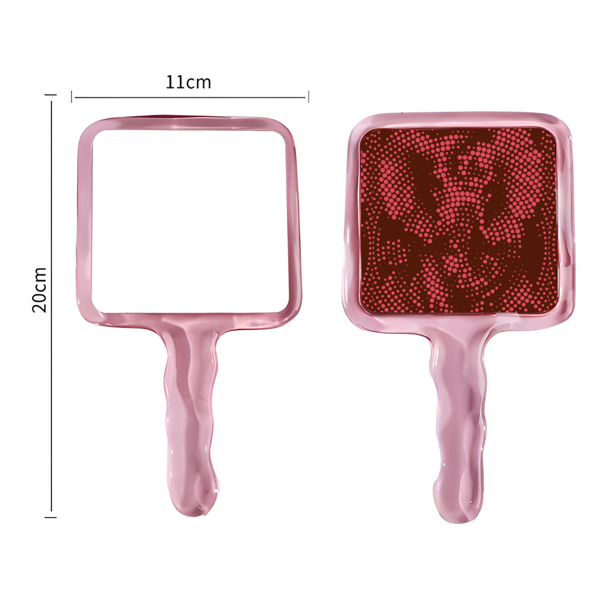 Dotted Elephant Design Cute Handheld Makeup Mirror