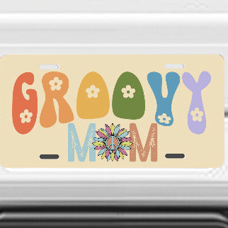 Groovy Mom Vehicle Aluminum License Plate (Made in USA)