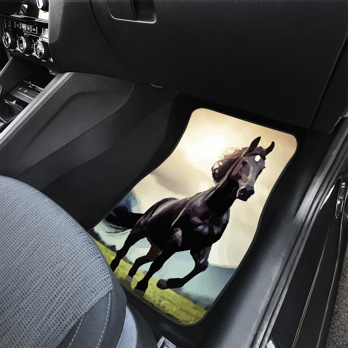Wild Black Horse Front Row car mats (2pcs)