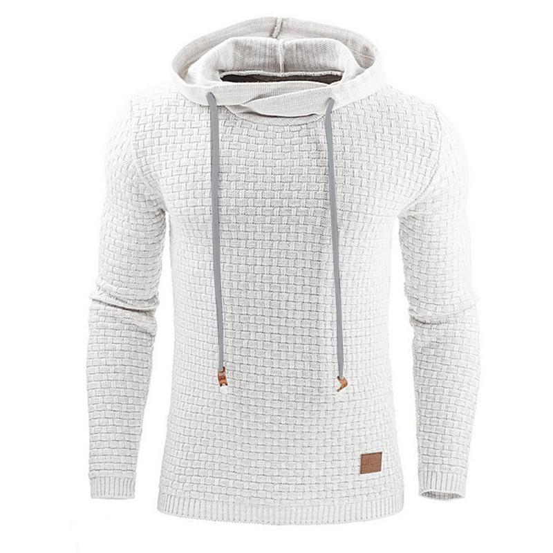 Men's Waffle Solid Color Hoodie Sweater